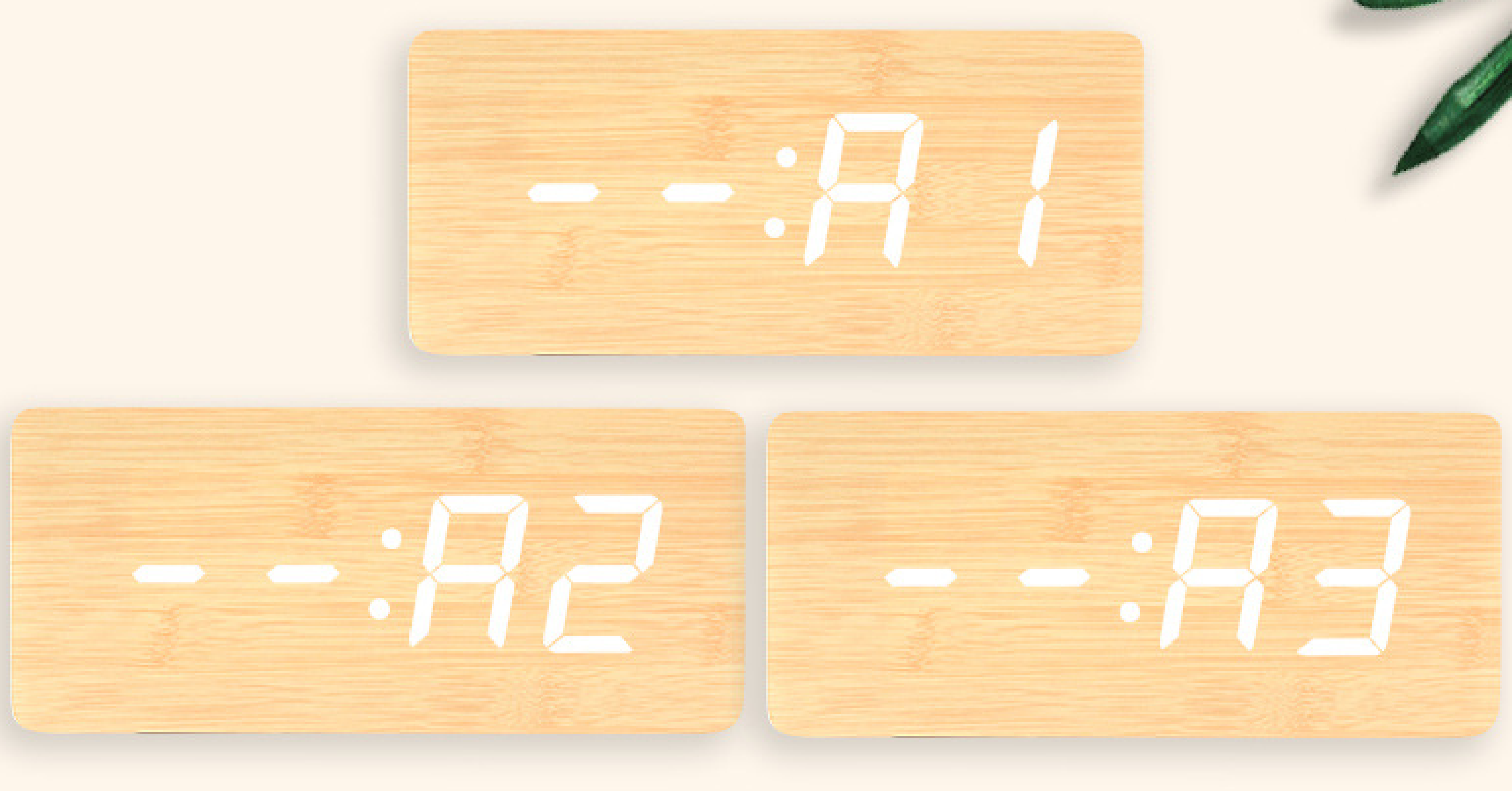 Lazy silent LED wall clock, sound-controlled wood clock, home decoration wall clock