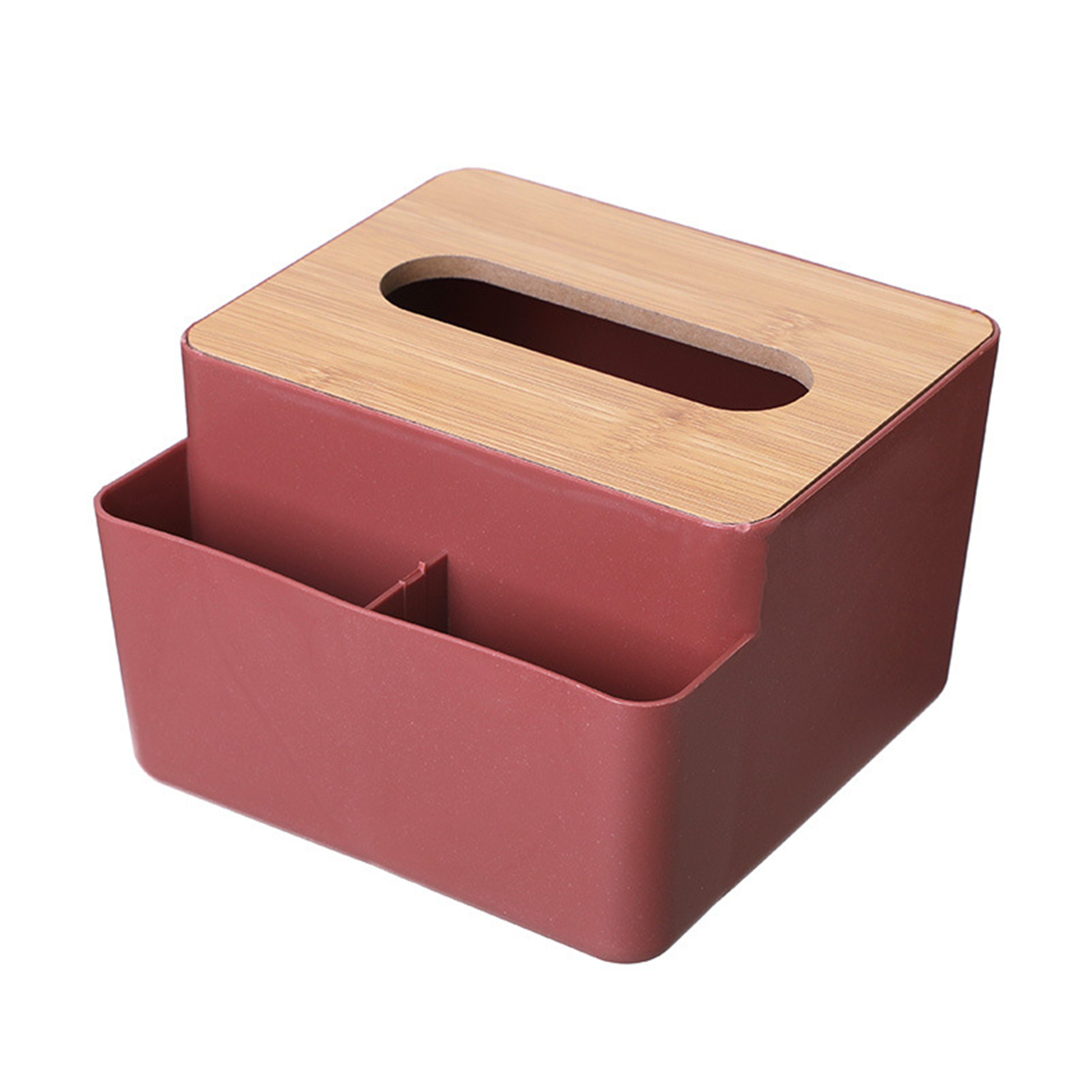  Multi functional paper towel box with bamboo and wood cover