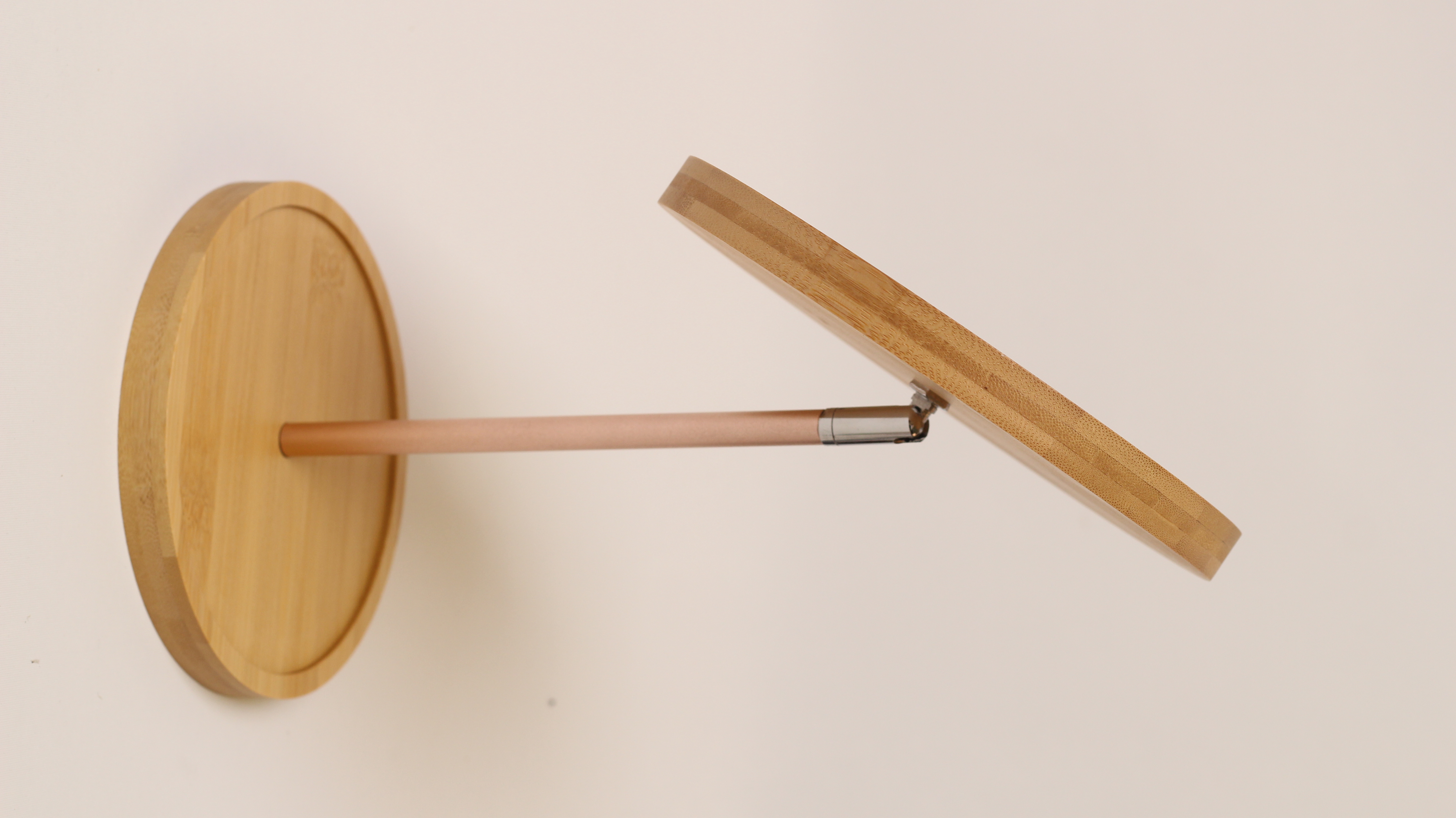 Bamboo LED round vanity mirror