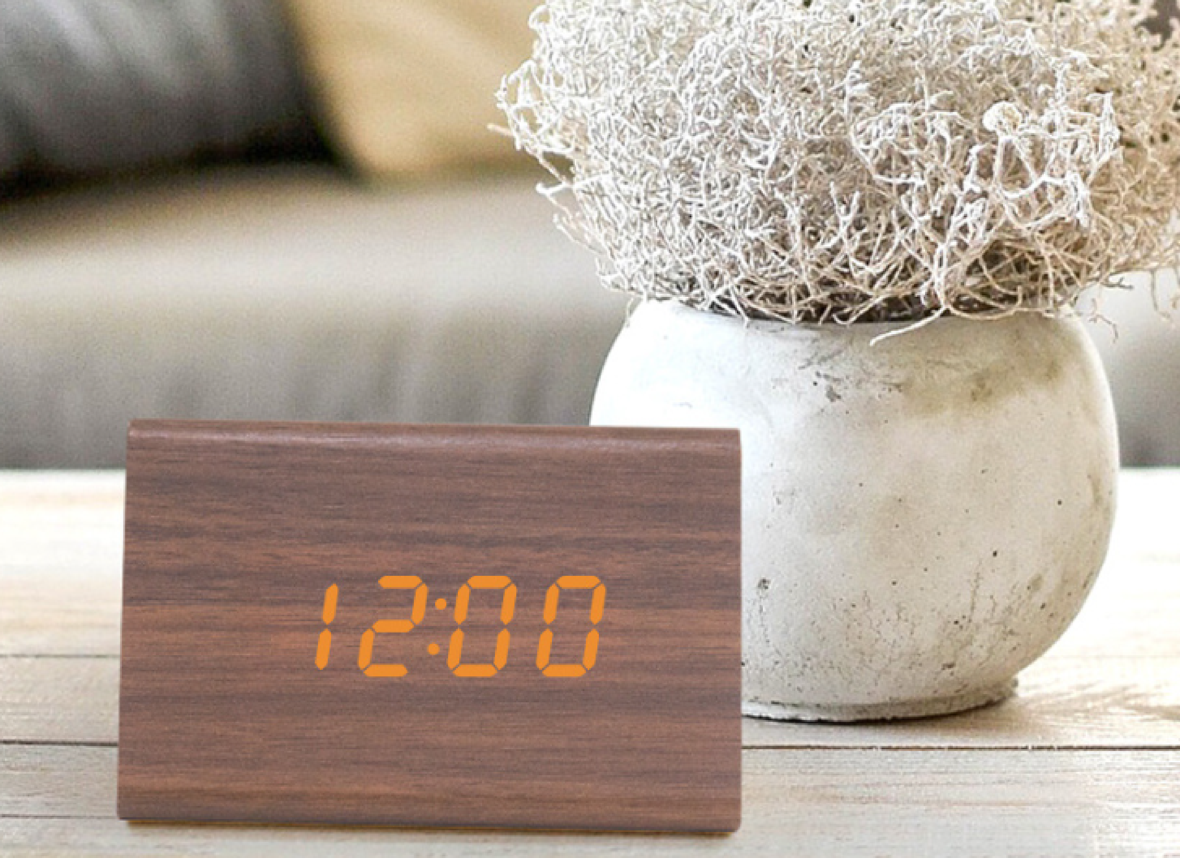 LED digital electronic alarm clock wood clock fashion creative electronic clock mute clock electronic clock