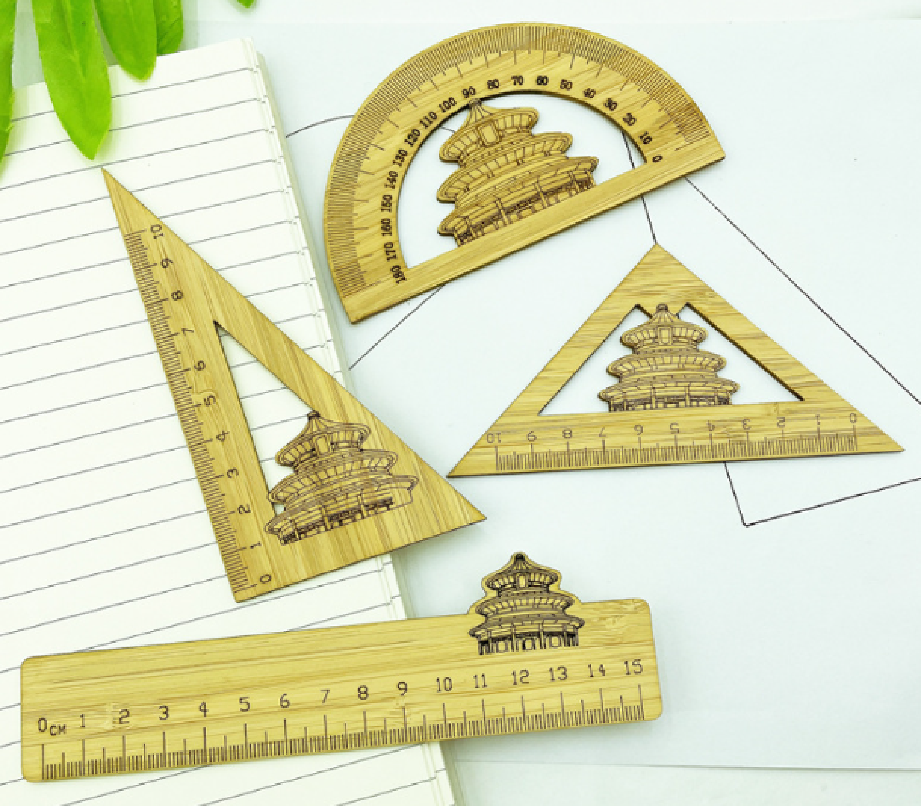 Bamboo creative cultural creation ruler bookmark