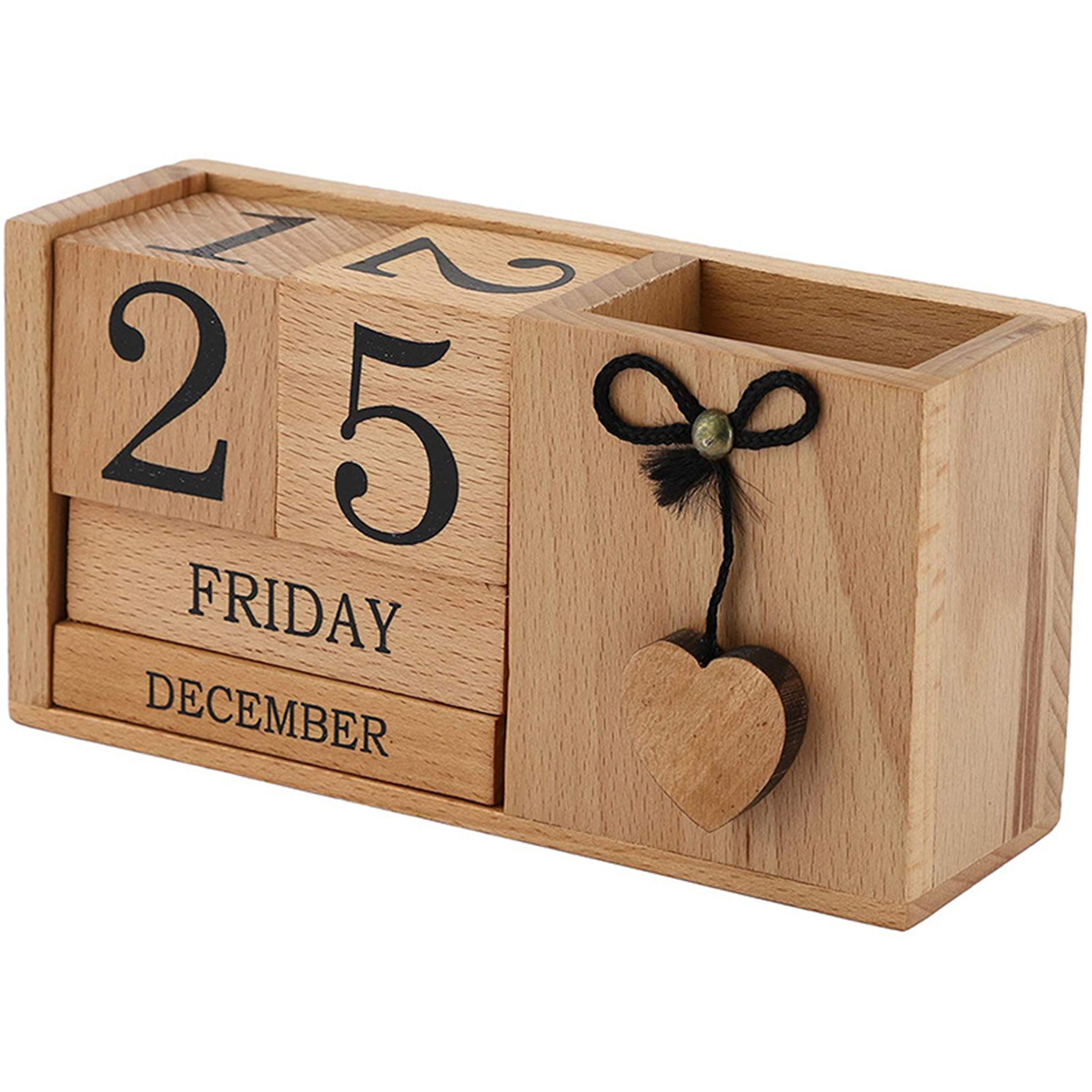 Wooden perpetual calendar for table decoration