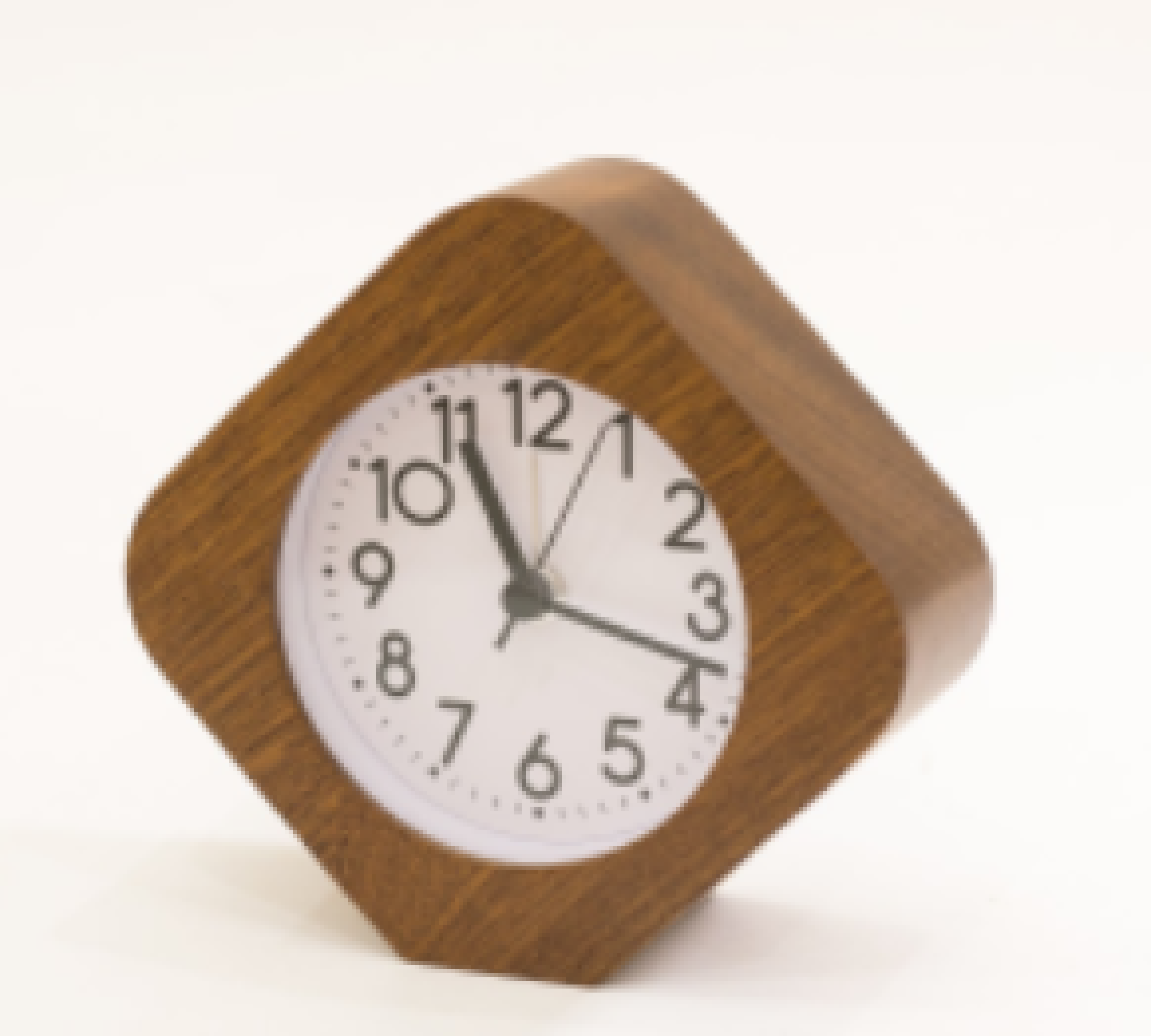 Solid wood clock diamond alarm clock student snooze lazy clock mini luminous alarm clock gift