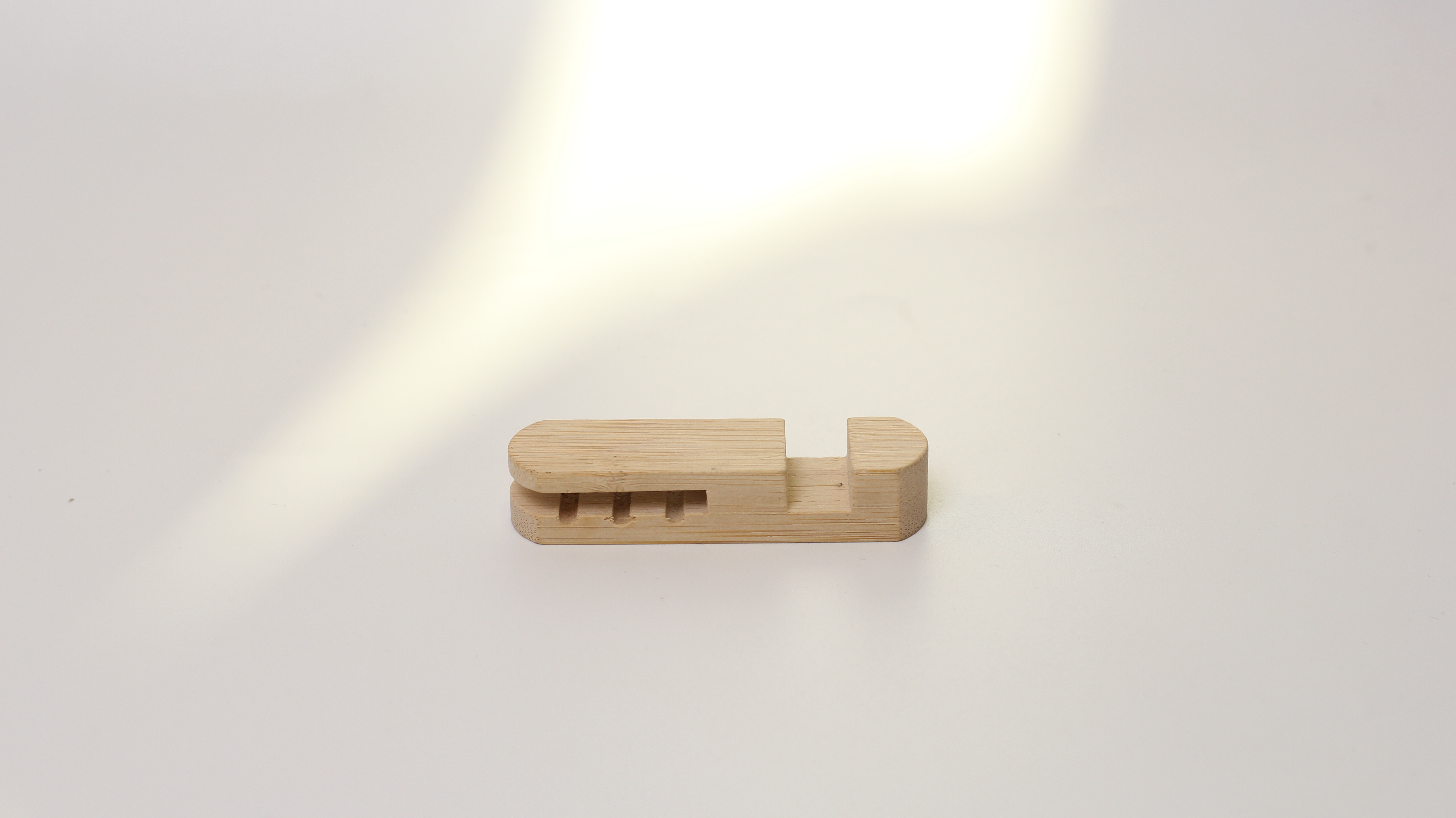 Portable bamboo and wood mobile phone holder