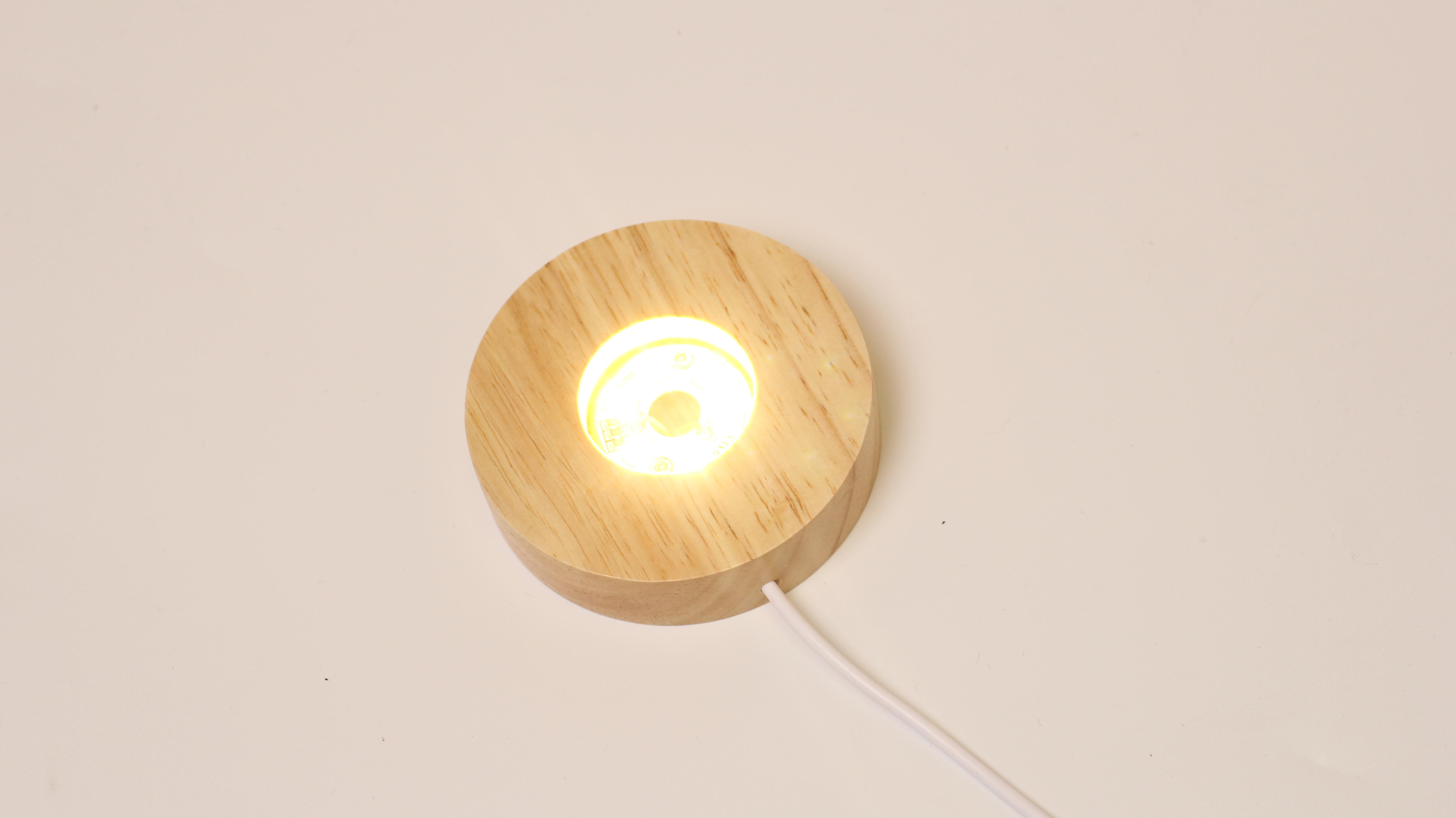 M Wooden LED crystal round lamp holder