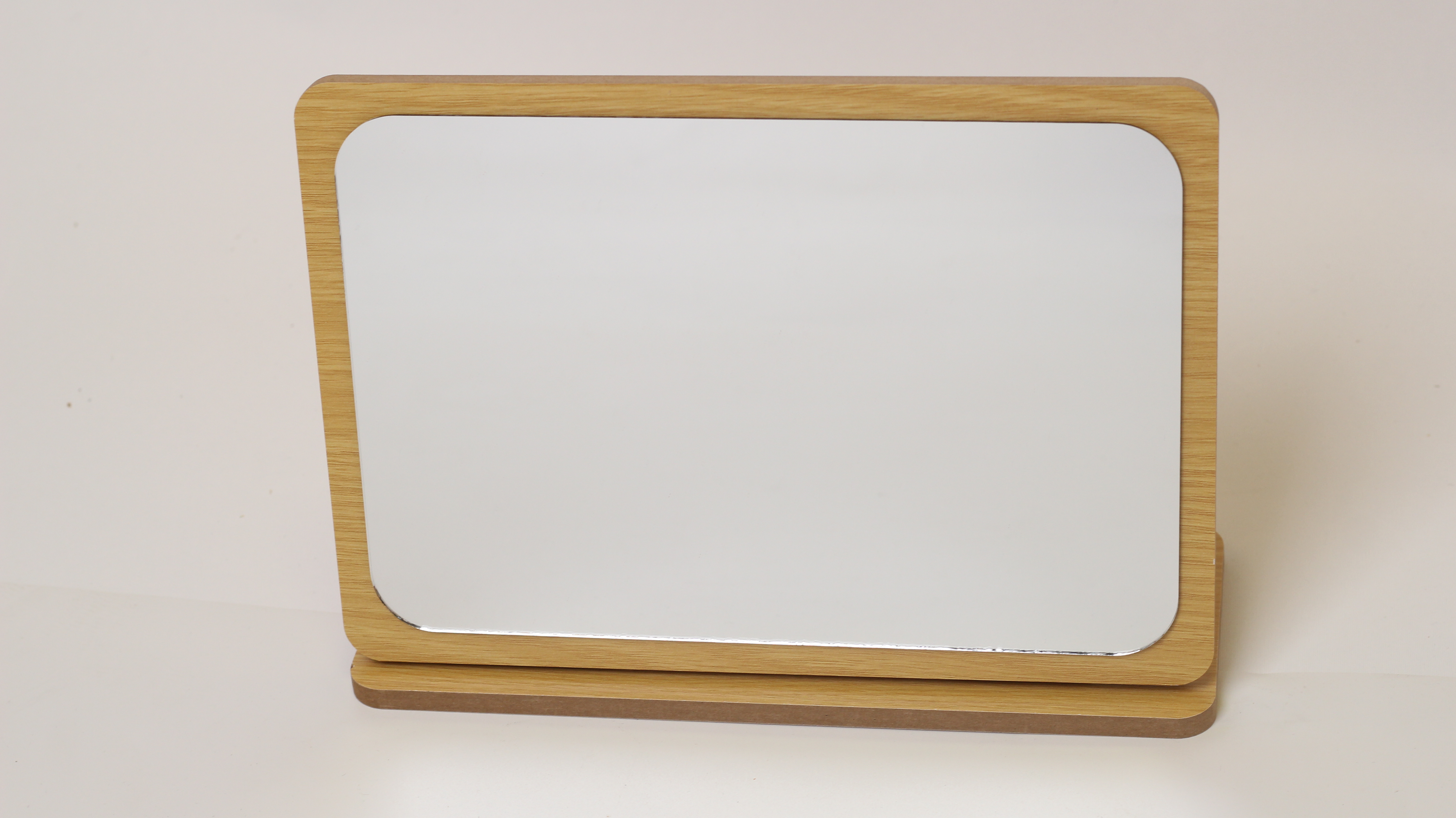Bamboo and wood square makeup mirror