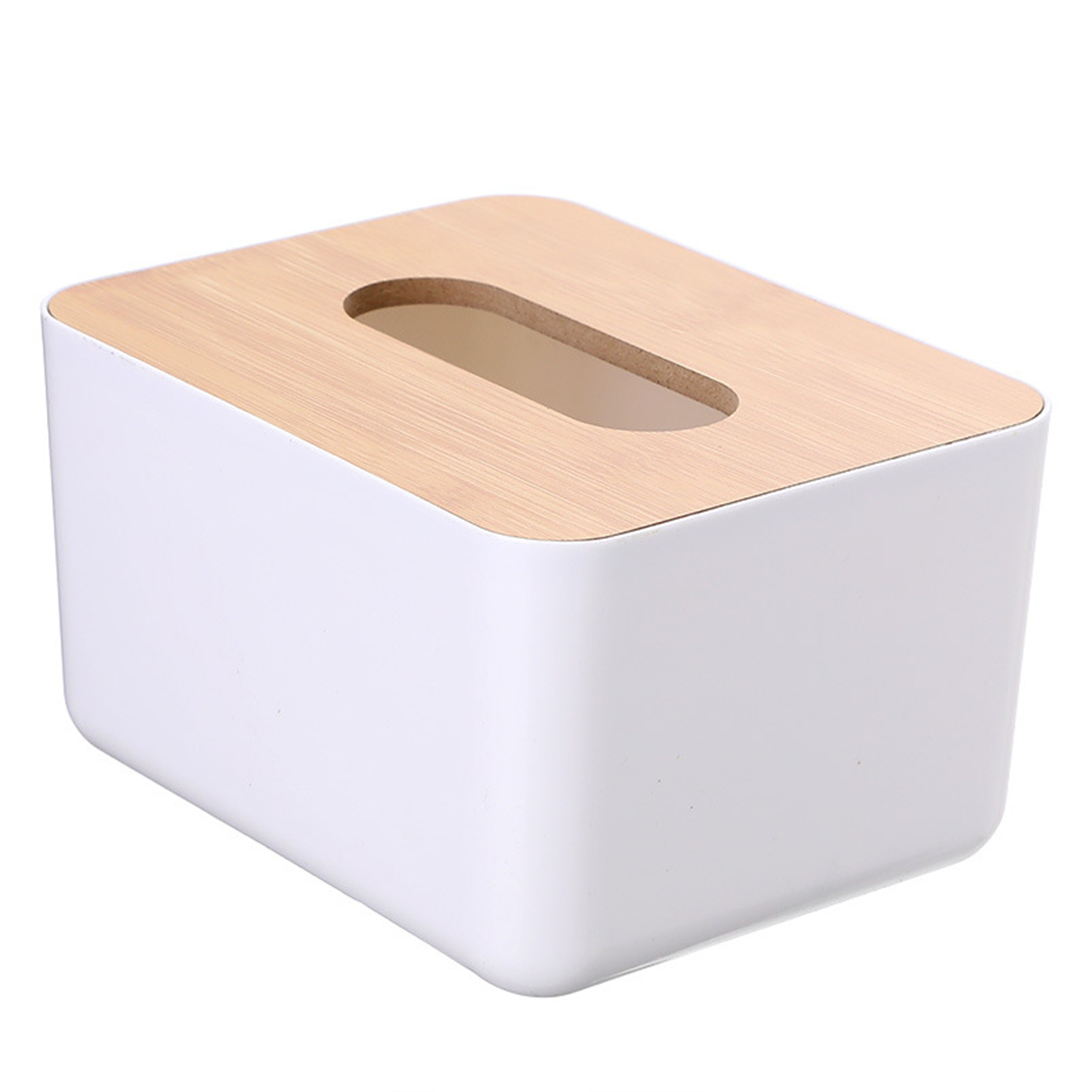  Multi functional paper towel box with bamboo and wood cover