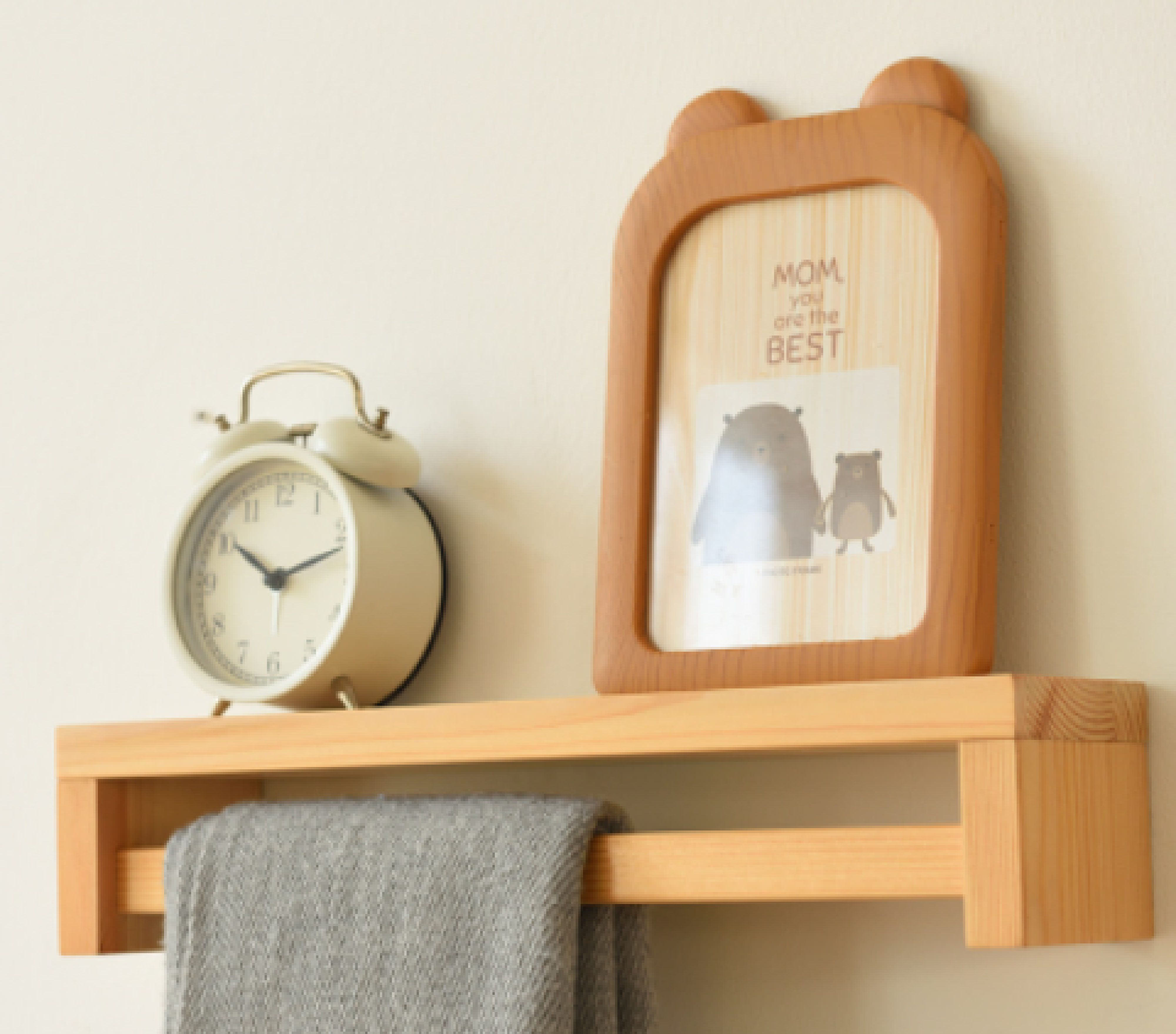 Wall shelf wooden wall-mounted porch clothes and hats storage rack solid wood bathroom towel storage rack