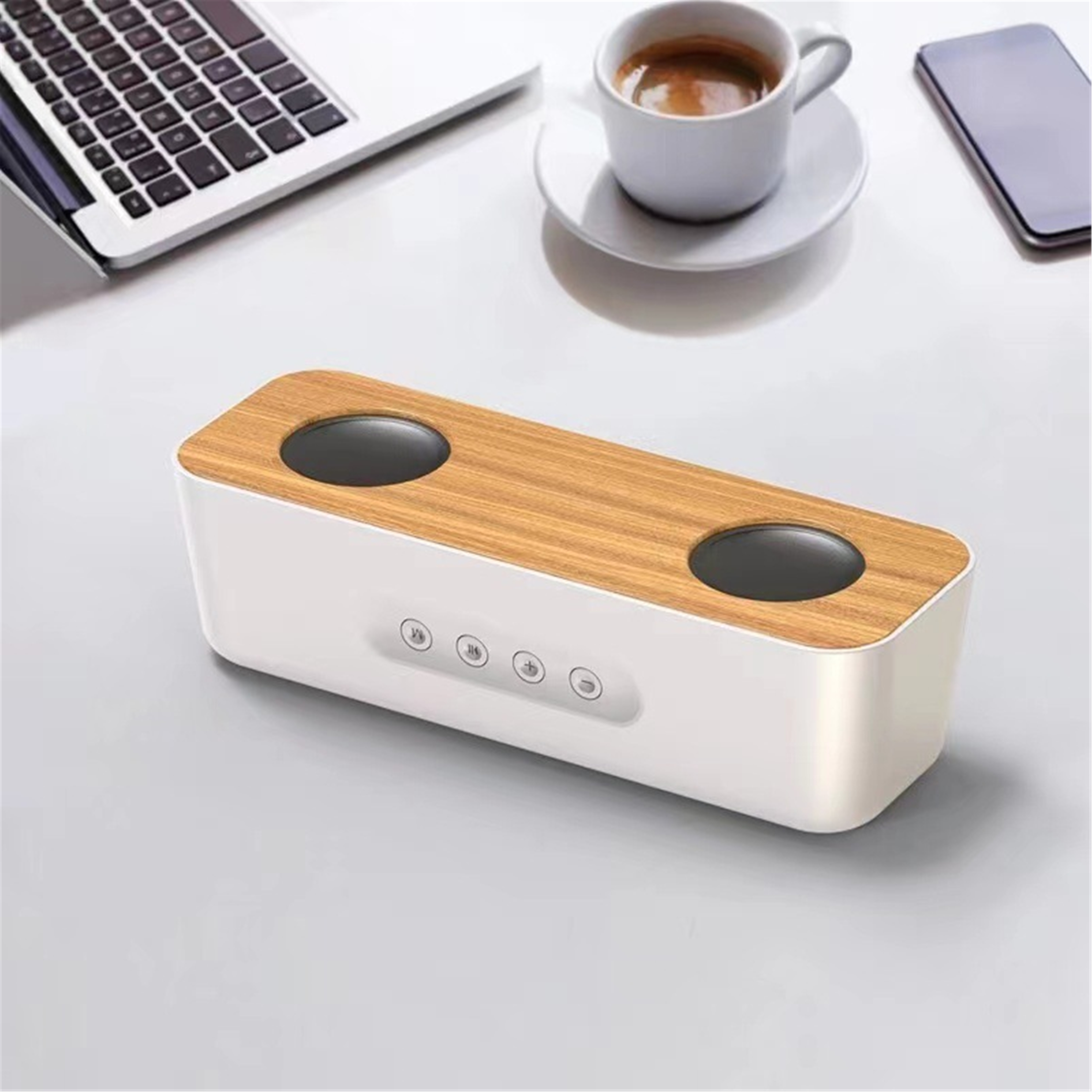 Subwoofer solid wood portable double speaker mobile phone sound