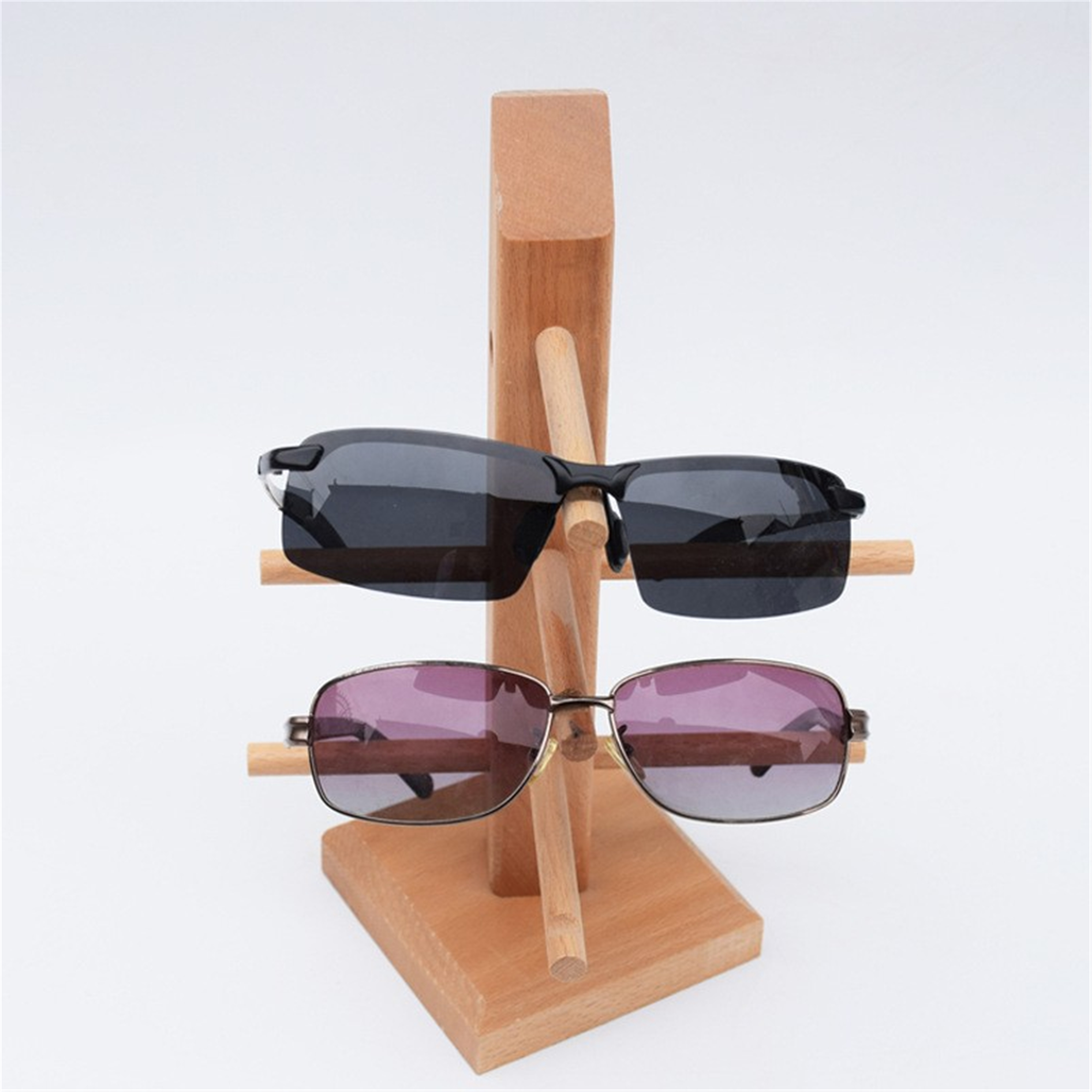 Bamboo and wood eye rack, multi-layer sunglasses storage rack, home gateway necklace jewelry display rack