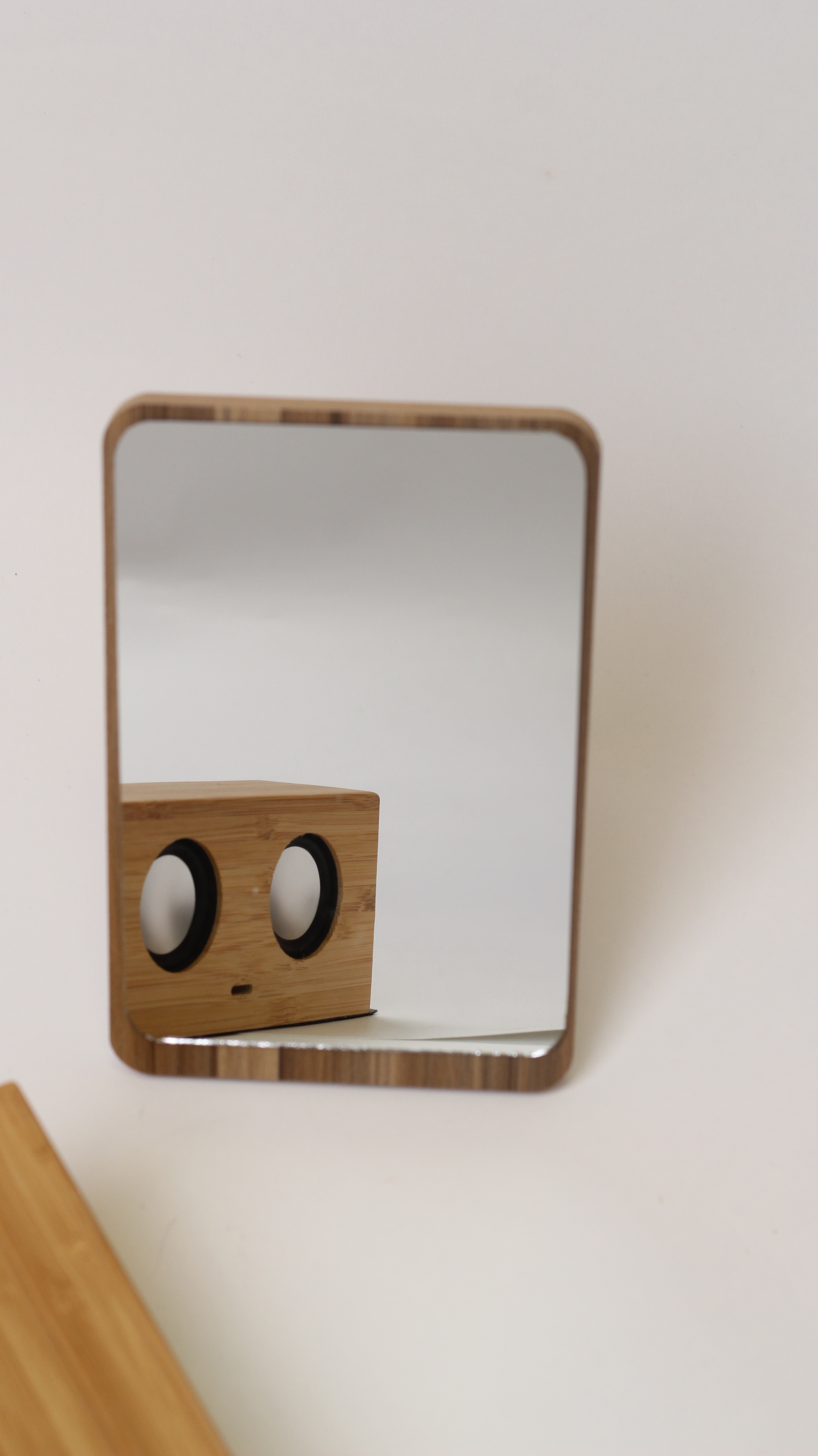 Bamboo and wood makeup mirror