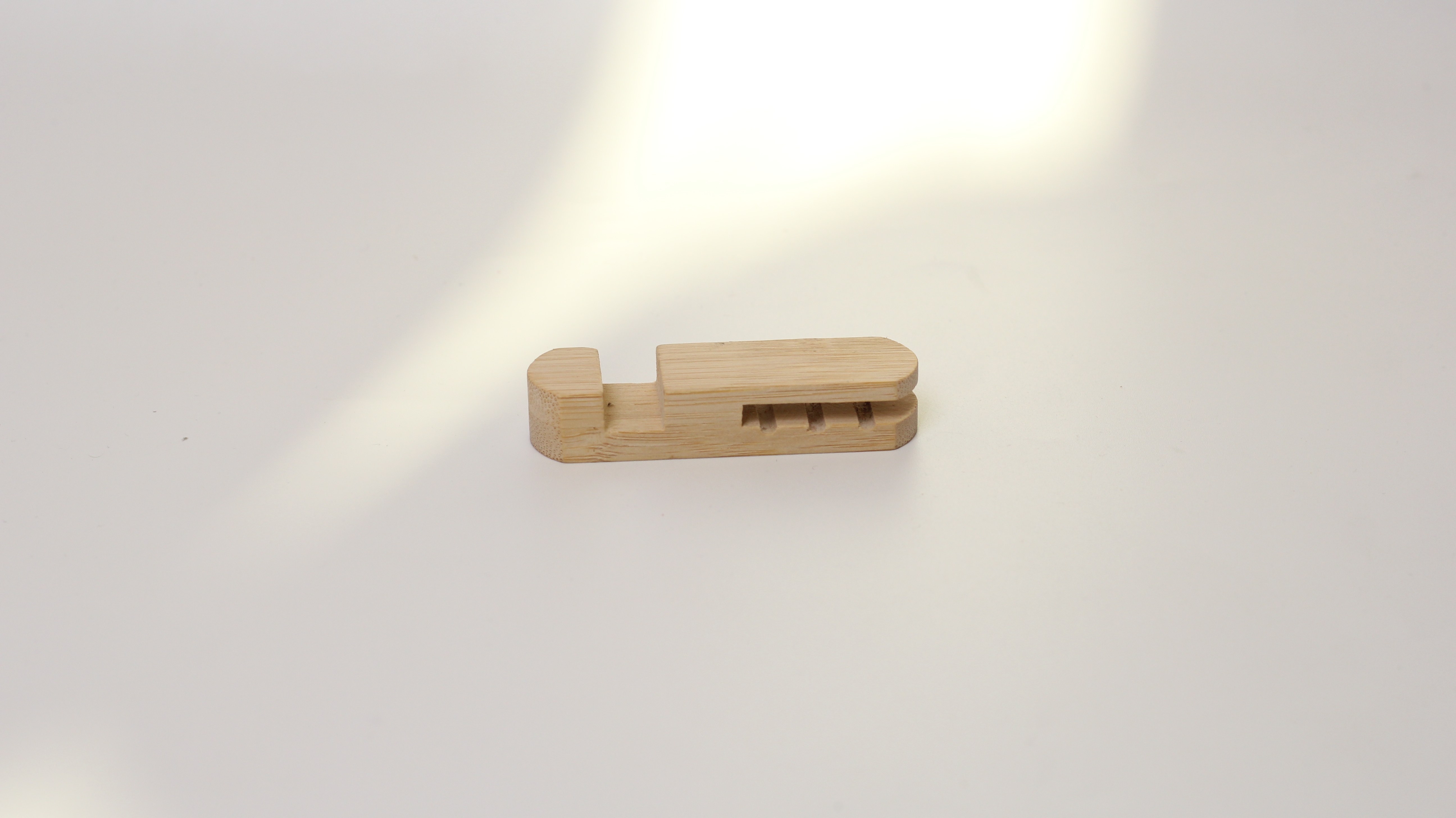 Portable bamboo and wood mobile phone holder