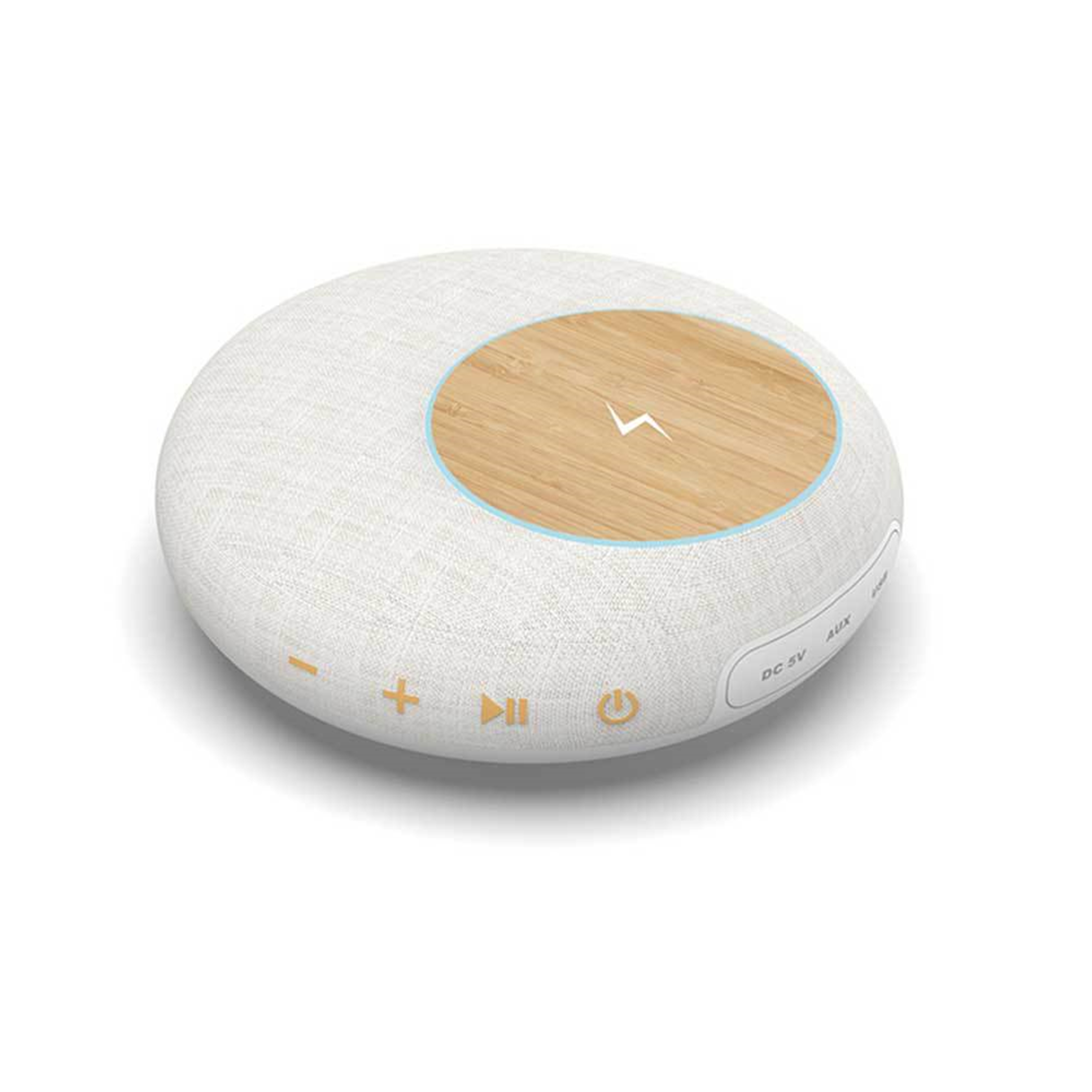 Three in one wireless charging portable Bluetooth speaker 5W bamboo wood wireless charging mobile power speaker