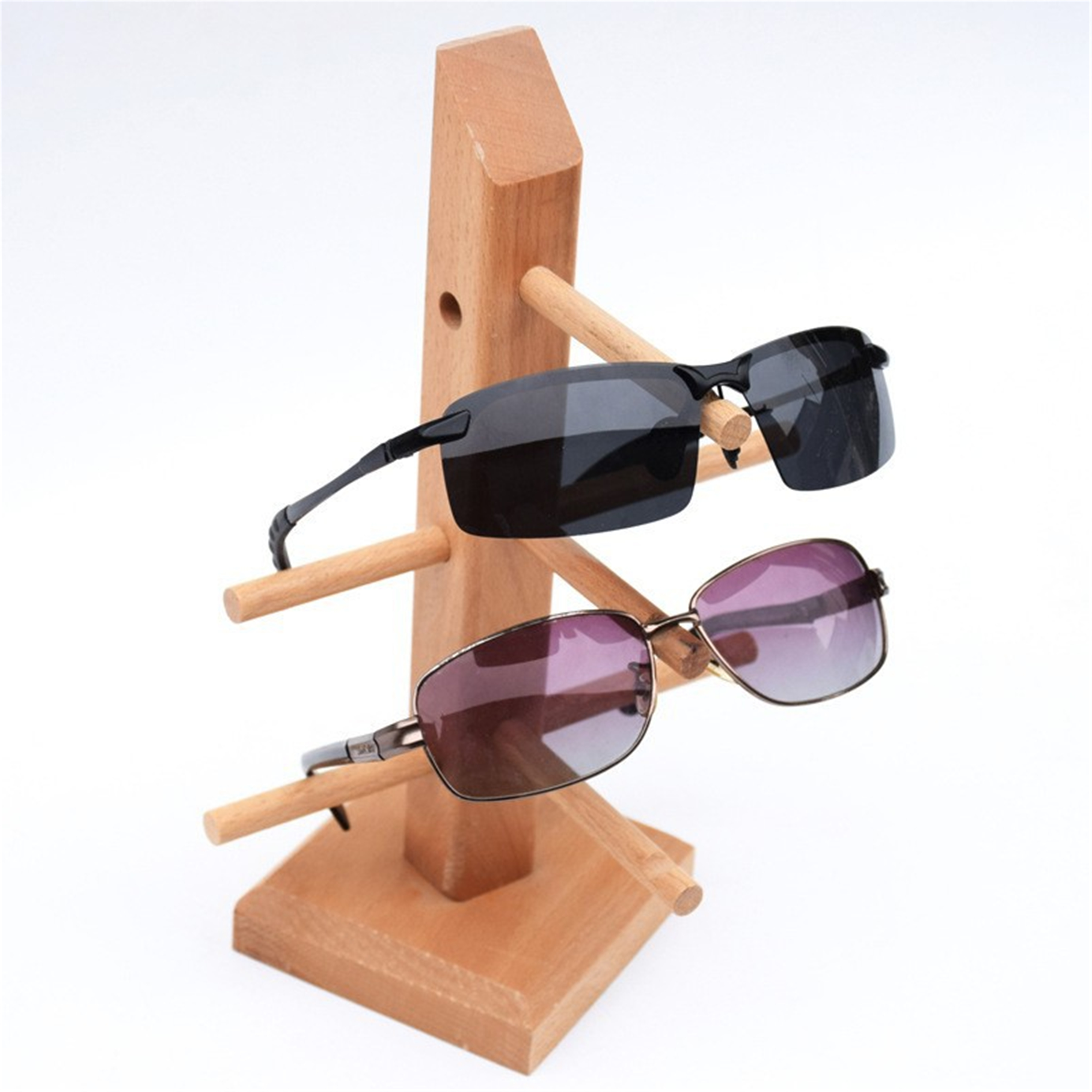 Bamboo and wood eye rack, multi-layer sunglasses storage rack, home gateway necklace jewelry display rack