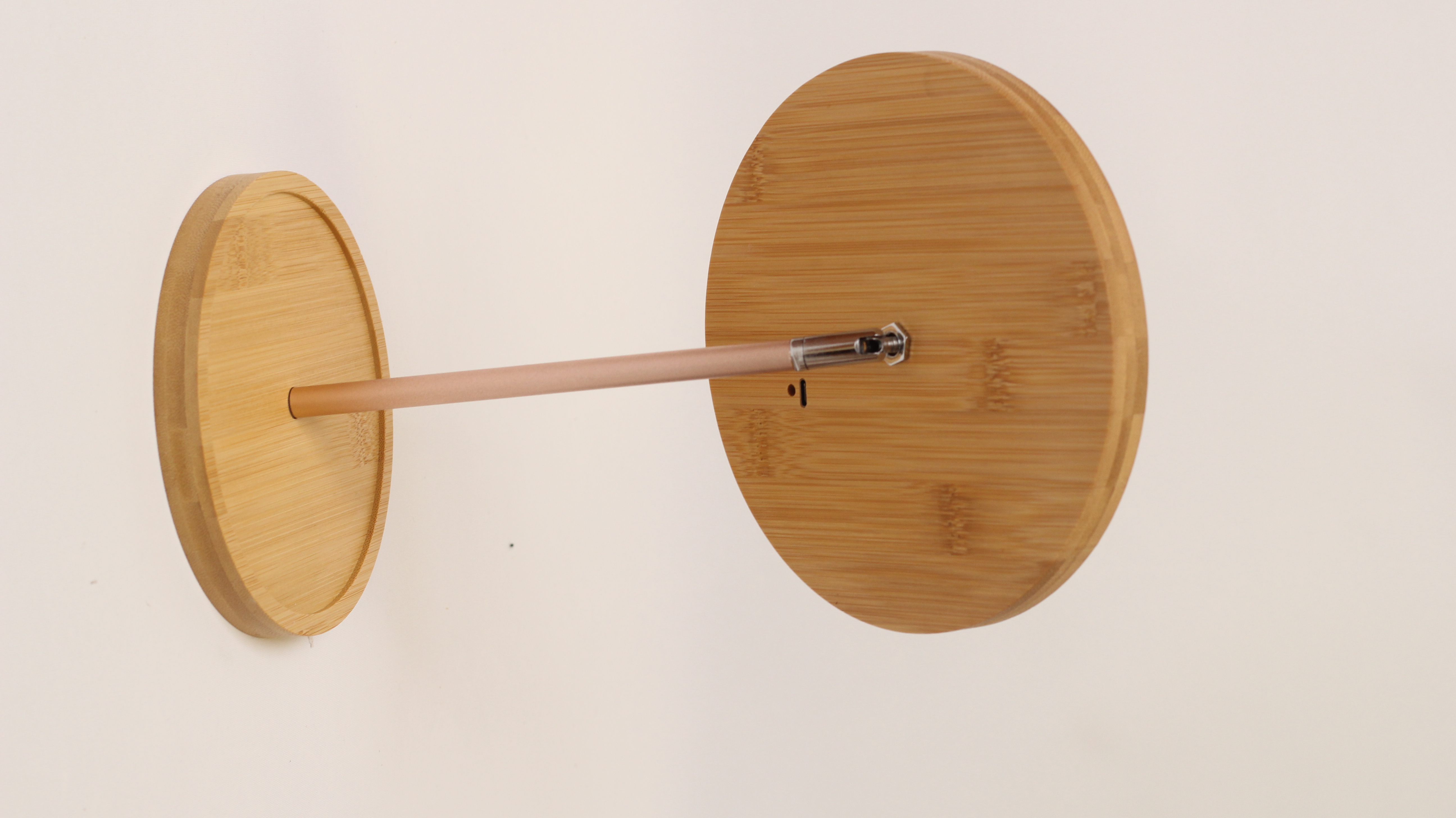 Bamboo LED round vanity mirror