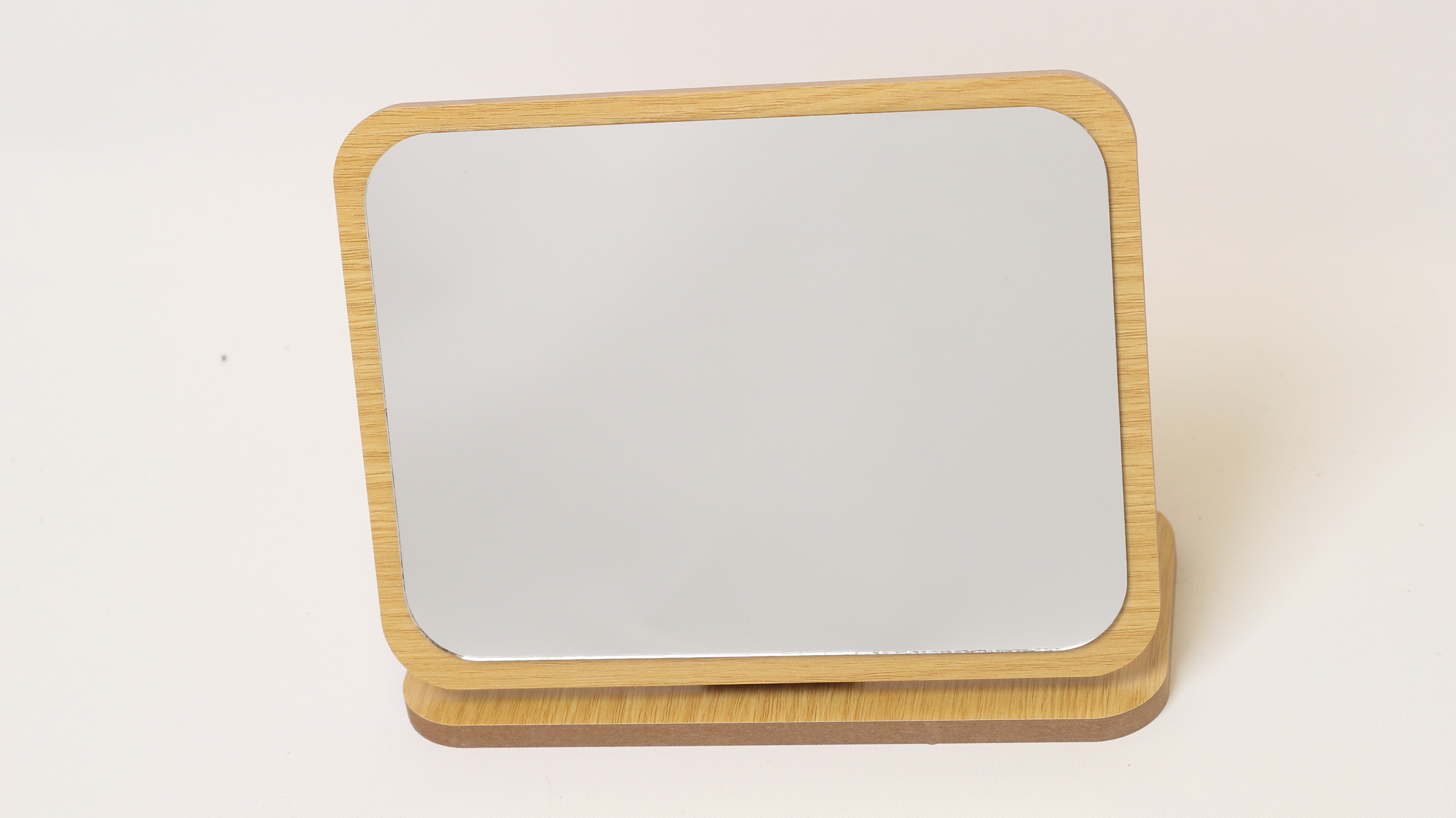 Bamboo and wood square makeup mirror